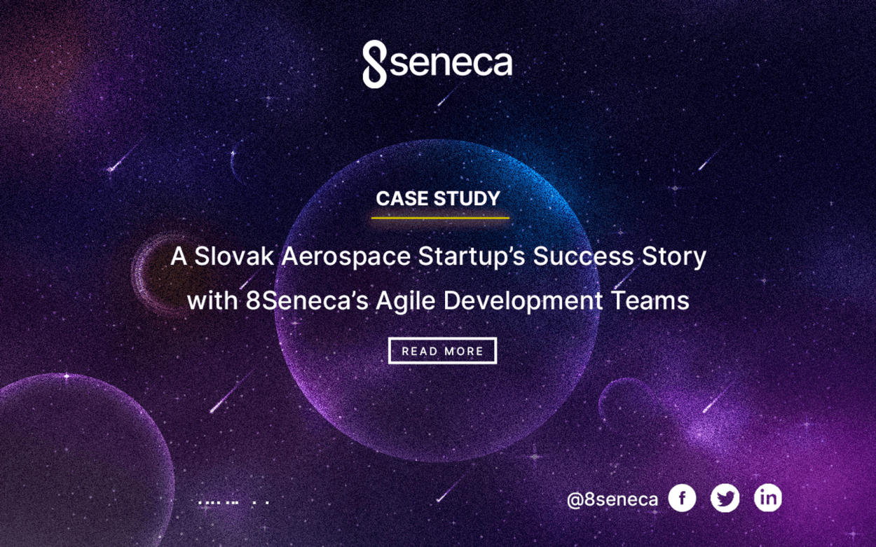 Image depicting the success story of a Slovak aerospace startup with 8Seneca's Agile development teams.