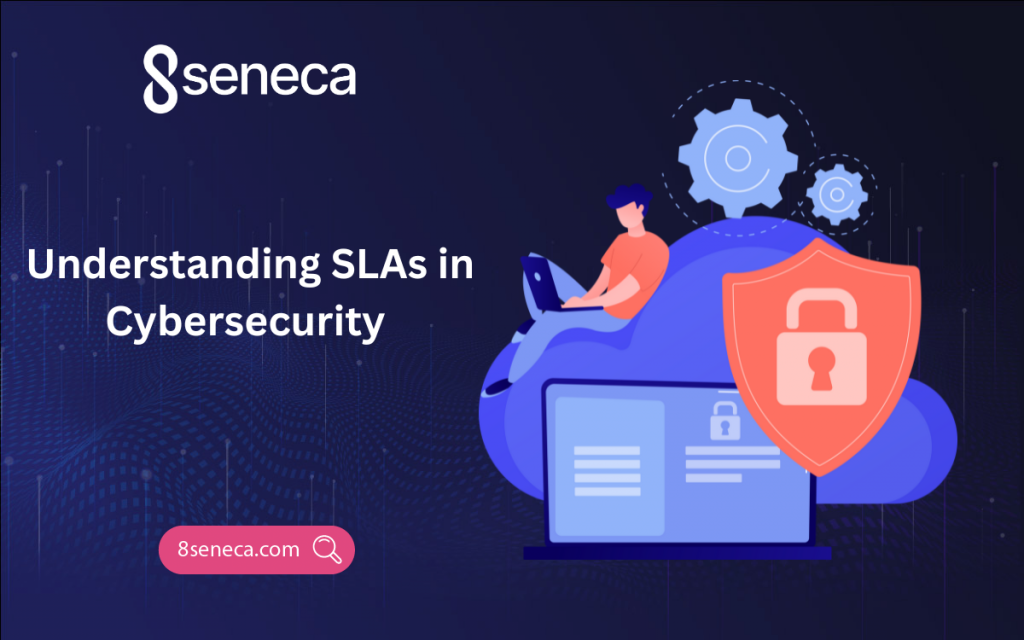 This image is an illustration of the title "Understanding SLAs in Cybersecurity" 